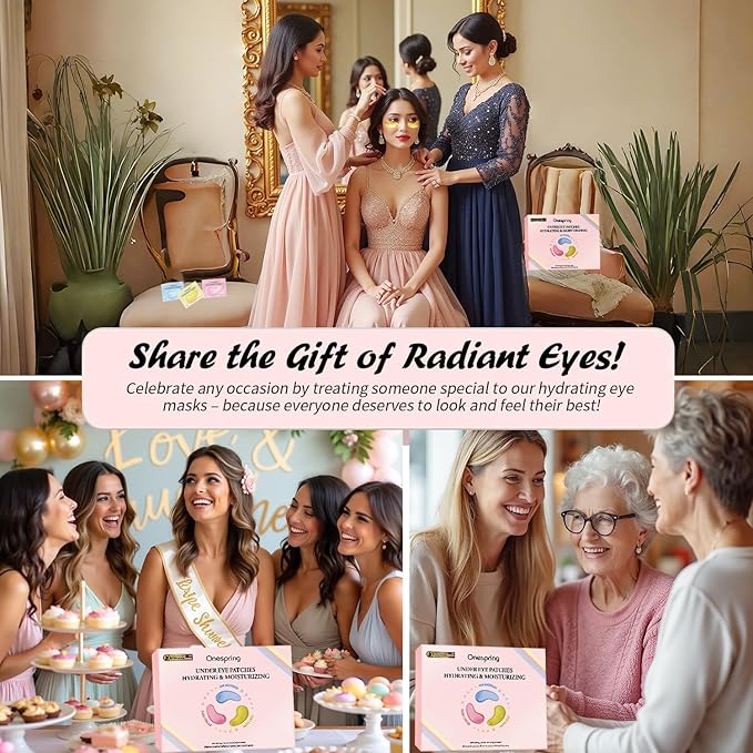 Eye Masks (24 Pairs) - Gifts for Her - Caffeine, 24K Gold and Retinol Under Eye Patches for Puffy Eyes, Dark Circles & Fine Lines, Bachelorette Party Favors, Birthday, Bridesmaid Gifts