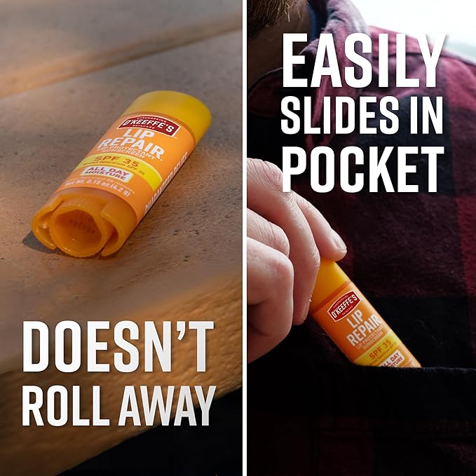 O'Keeffe's Lip Repair SPF 35 Lip Balm - Stick (3 Pack) - Sun-Safe Moisturizer for Extremely Cracked, Dry Lips