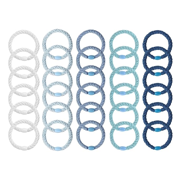 Funtopia High Elastic Hair Bands - 30 Pcs No Crease Soft Ponytail Holders & Sports Hair Ties for Thick Hair