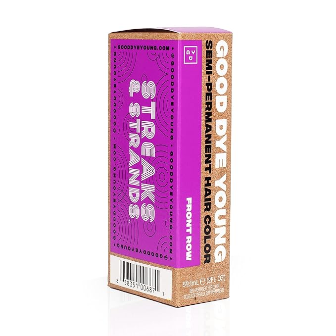 Good Dye Young Semi-Permanent Hair Color (Front Row Purple) - UV Protective Temporary Tint, Lasts 15-24+ Washes - Conditioning, PPD-Free & Vegan Hair Coloring