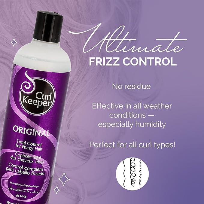 Original Curl Keeper Anti-Frizz Curl Defining Hair Styler (12 Oz) - Lightweight Curl Definer Liquid Gel for All Weather Conditions - Wavy & Curly Hair Products for Women (Cream Alternative)