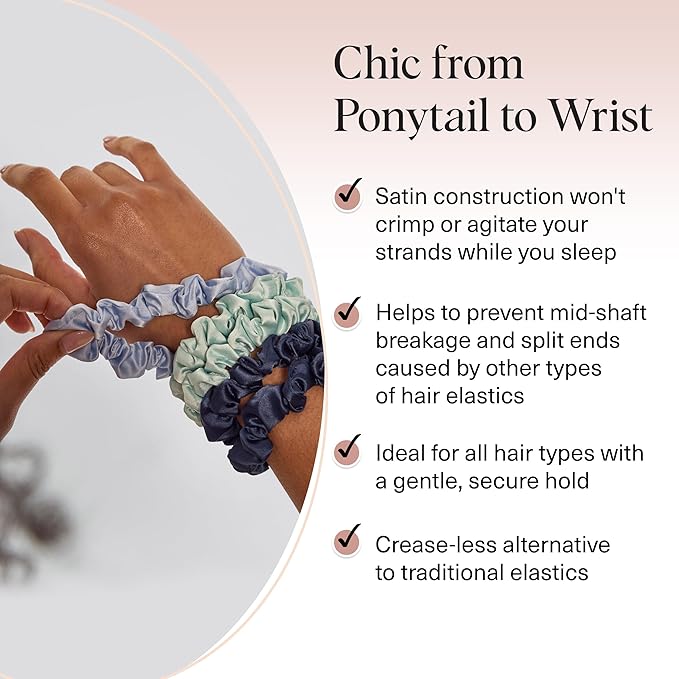 Kitsch Satin Scrunchies for Women - No Crease Hair Ties for Girls | Scrunchies For All Hair Types and Textures, Perfect for Day or Night - Garden Bouquet | Ideal Gifts for Women, 5pcs