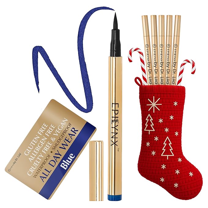 Liquid Eyeliner - Hypoallergenic Eyeliner with Fine Brush Tip, Long-Lasting Waterproof Eye Liner - Cruelty-Free, Vegan, Hypoallergenic, Gluten-Free, Smooth Application Liquid Eye Liner, Blue 2mL