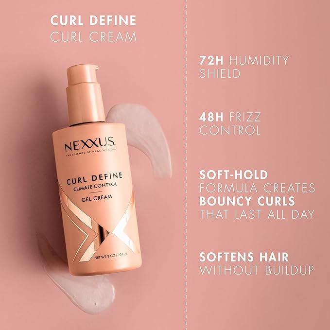 Nexxus Styling Curl Define Curl Cream Climate Control Gel Cream Hair Cream Powered by STYLEPROTECT Technology 8 fl oz