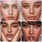 8Pcs Face Makeup Patches, Glitter Freckles Face Tattoo for Teenagers & Young Women, Sparkle Freckles Makeup Patches, Waterproof Face Glitter Freckles for Christmas (8Pcs Holographic Multicolor)