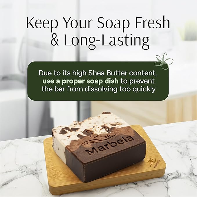 Marbela Cosmetics Chocolate Chunk Handmade Soap Bar - Made in USA, Vegan Friendly, Palm Oil Free, Natural Bar Soap - Gentle Face & Body Soap for Daily Skin Care, Moisturizing & Nourishing - 3.5 oz