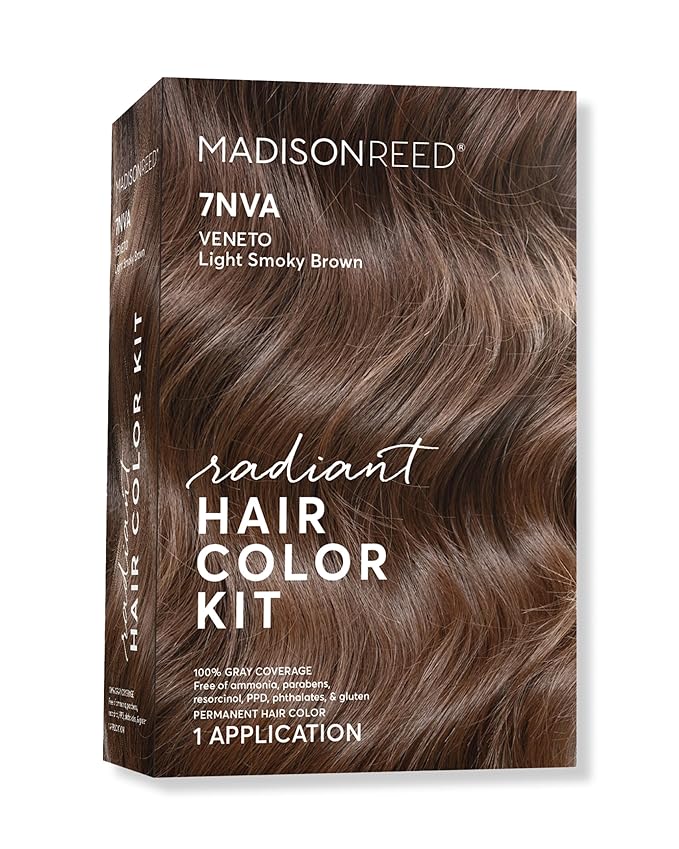 Madison Reed Radiant Hair Color Kit - 7NVA Light Cool Brown (Veneto Brown), Dimensional Gray Hair Blending Permanent Hair Dye, PPD-Free & Ammonia-Free, 1 Pack
