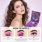 docolor Eyeshadow 9 Colors Purple Eyeshadow Palette High Pigmented Blendable Matte & Glitter Shimmer Finishes, Long Lasting Mauve Eye Makeup for Christmas Party Music Festivals