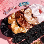 Colour Hair Accessories, Hair Ties, Scrunchies, Ponytail Holders, Traceless Ropes Set for Girls, Women, Babies & Kids (2155 Pieces, Brown, Elastic Hair Ties)