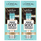 L'Oreal Paris Magic Root Rescue 10 Minute Root Hair Coloring Kit, Permanent Hair Color with Quick Precision Applicator, 100 percent Gray Coverage, 3 Soft Black, 2 count