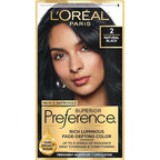 L'Oreal Paris Superior Preference Luminous Fade-Defying Permanent Hair Color, Hair Dye For Up to 9 Weeks of Radiance, Natural Black 2, 1 Hair Dye Kit