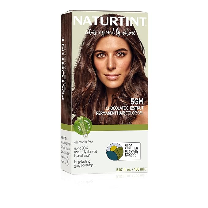 Naturtint 5GM Chocolate Chestnut Permanent Hair Color (Pack of 1), Ammonia Free, Vegan, Cruelty Free, up to 100% Gray Coverage, Long Lasting Results (Packaging may vary)