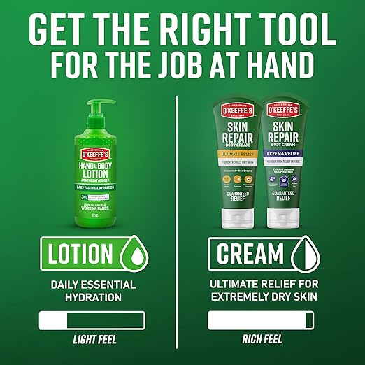 O’Keeffe’s Skin Repair Ultimate Relief Body Cream, 7oz Tube (Pack of 1) – for The Most Severe Dry Skin