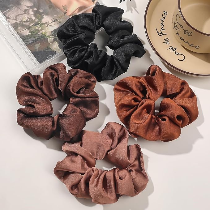 Hair Scrunchies for Women - Hair Ties No Damage Both for Thick Hair or Thin Hair Curl Hair No Crease Scrunchies Ponytail Holder No Hurt Your Hair