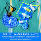 TRISWIM Shot Set in Travel Bag | 2oz Travel Size Chlorine Removal Shampoo, Swimmer’s Conditioner, Swim Body Wash and Lotion | Removes Chlorine, Bromine, Hard Water Minerals & Saltwater and odors