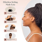 Kitsch Hair Ties No Damage - Strong, Stretchy Hair Bands | Soft Nylon Ponytail Holders, Snag-Free Rubber Bands, Perfect for Updos & Braids | Ideal Gifts for Women - Black, 8pcs