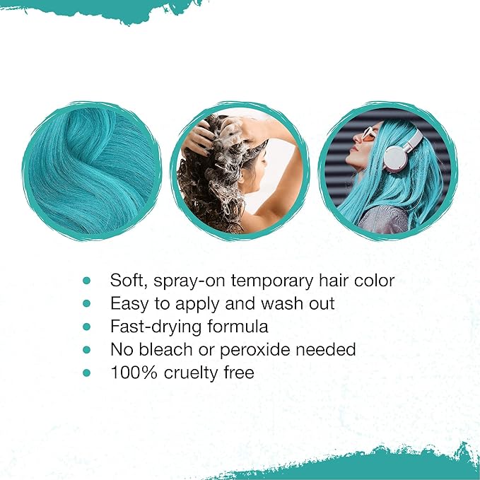 Punky Brand Punky Pastel Temporary Hair Color Spray, Perfectly Peacock, 7 Ounce, 2-Pack