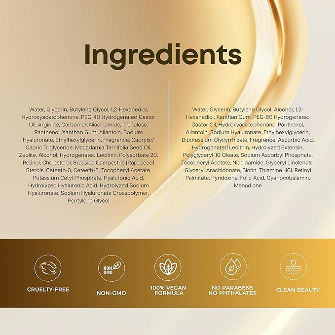 Clear Beauty Hyaluronic & Retinol + Vitamin C Collagen Face Mask Duo – Hydrating, Firming & Revitalizing For Dull Or Aging Skin – Dermatologist Tested, Korean Skin Care, Clean Beauty – 10 Sheets