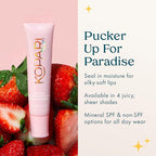 Kopari Lip Love Moisture Balm in Pink Strawberry SPF 30-100% Mineral Zinc Oxide Lip Sunscreen, Ceramide Hydrating Tinted Lip Balm, Clean Vegan & Reef-Friendly, 0.35 oz