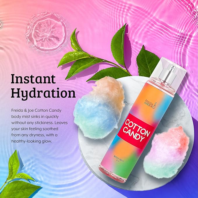 Cotton Candy Body Mist Spray 8 oz Fine Fragrance, Gift for Her Sweet and Playful Scent