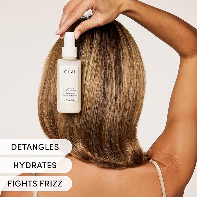 OUAI Leave In Conditioner & Heat Protectant for Hair - Prep Hair for Styling or Use as Detangling Spray to Fight Frizz & Flyaways - No Parabens, Sulfates or Phthalates (1.5 oz)