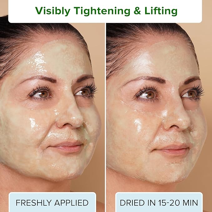 Ebanel Collagen Peptides Wash-Off Face Mask Set, 8 Pack Instant Skin Tightening and Lifting Masks, Brightening Face Mask with Niacinamide, Glutathione, Hyaluronic Acid, Vitamin C, Cica, B5, Albumen