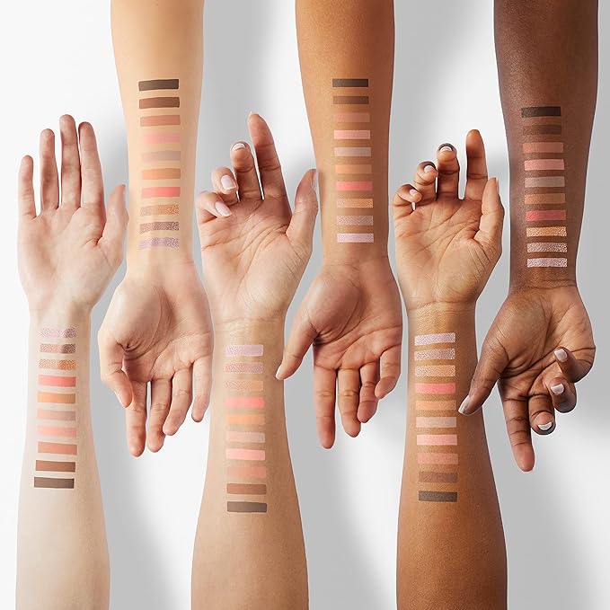 Erinde 10 Colors Eyeshadow Palette Makeup - Matte Shimmer Glitter Eye Shadow Korean Makeup, Ultra-Blendable, High Pigmented, Natural-Looking, Peach Brown Eyeshadow Pallet with Brush, Peach Color