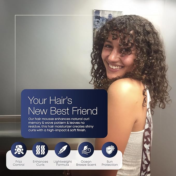 Hair Play Set #1 Hair Foam Mousse - Light Hold Styling Foam for Frizz Control - Volume Mousse for Fine Hair & Natural Straight Hair- Lightweight & Non-Greasy - Travel Size Hair Mousse - 8 Fl Oz