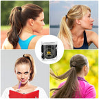 50Pcs Black Hair Ties for Women Girls,Cotton Seamless Hair Ties, Soft Ponytail Holders,No Crease No Damage Elastics Hair Bands with Box for Thick Heavy and Curly Hair (Black)