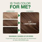 Naturigin Permanent Hair Dye, 5.0 Light Chocolate Brown – Ammonia Free, 100% Gray Coverage, Vegan, Salon Quality Hair Dye