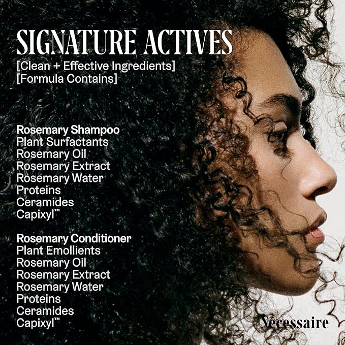 Nécessaire Rosemary Hair Duo - Shampoo and Conditioner Set for Women + Men. Rosemary Oil + Proteins For Stronger Hair. 500 ml / 16.9 fl oz