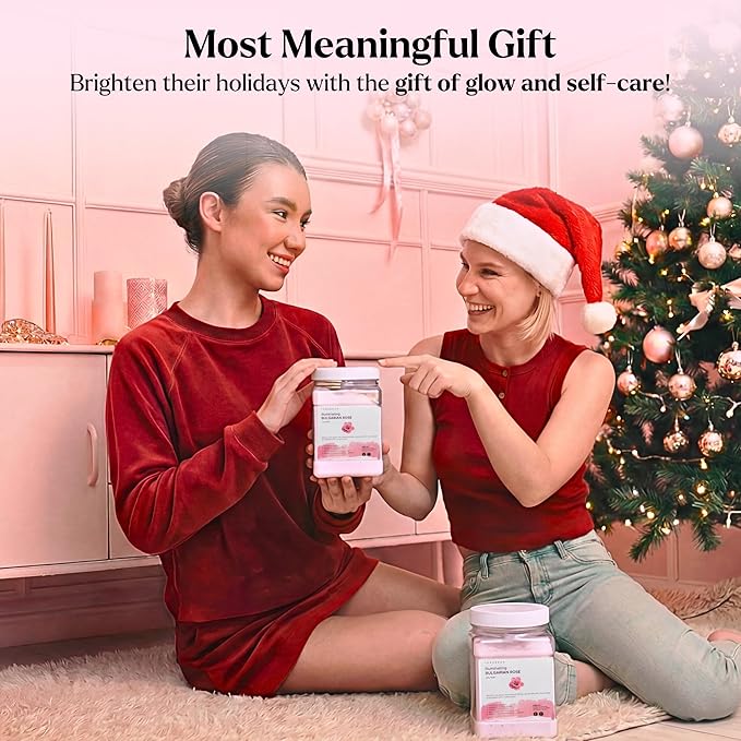 Jelly Face Mask for Facials - Bulgarian Rose Hydrating, Brightening & Nourishing Jelly Mask with Free Jade Roller & Spatula | Professional Hydrojelly Masks | Christmas Gifts for Women, Gifts for Women