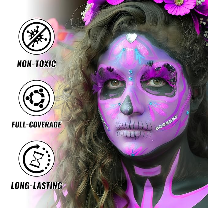 Light Purple Oil Based Face Body Paint Stick, Non-toxic Full-coverage Face Painting Ursula Costume Mermaid Zombie Cosplay SFX Makeup, Waterproof Cream Light Purple Body Painting for Adults