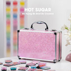Hot Sugar Makeup Kit for Teenager Girls - Full Starter Cosmetics Set with Eye Shadow Lip Balm Blush Lip Gloss Brush Lip Pencil Eye Pencil and Mirror (Pink Love)