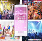 Halloween Body Glitter Stick, Waterproof Halloween Face Glitter Gel, Chunky Glitter Face Paint, Orange Purple Black Sequin Hair Glitter Makeup for Women and Kid (Pink)