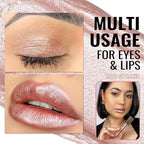 Oulac Pink Nude Metallic Shine Lipstick for Women, Dual Use for Lips & Eyeshadow, Long Lasting Lip Gloss, Metallic Matte High Impact Lip Color No Transfer Vegan Formula, 4.5ml, MD01