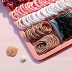 YANRONG Hair Accessories Set: 755PCS Seamless Ponytail Holders, Scrunchies, Hair Bands, and Hair Ties for Thick and Curly Hair (Gradient Powder)