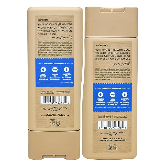 Dr. Squatch Natural Hair Bundle for Men - Healthy, Full Looking Hair - Fresh Falls Shampoo (11 fl oz), Fresh Falls Conditioner (11 fl oz)
