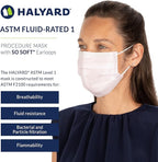 HALYARD Pink Level 1 Procedure Mask with Earloops, 57578