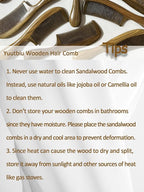 Sharp Fine Tooth Green Sandalwood Comb with Handle - Wooden Thin Hair Detangler Brush for Smoothing & Precision Hair Styling (Anti-Static & Durable)