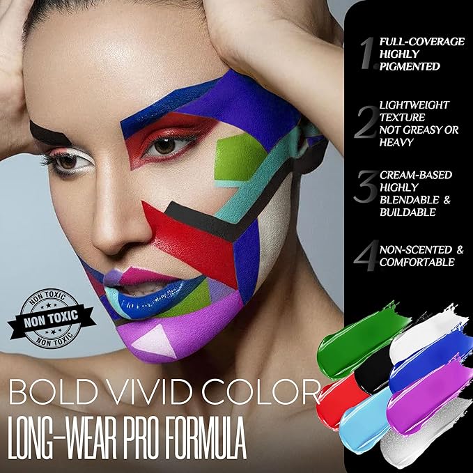 Green Lip Stick, Eye Black Lipsticks for For Ghost Skeleton Halloween Costume Cosplay (Green)