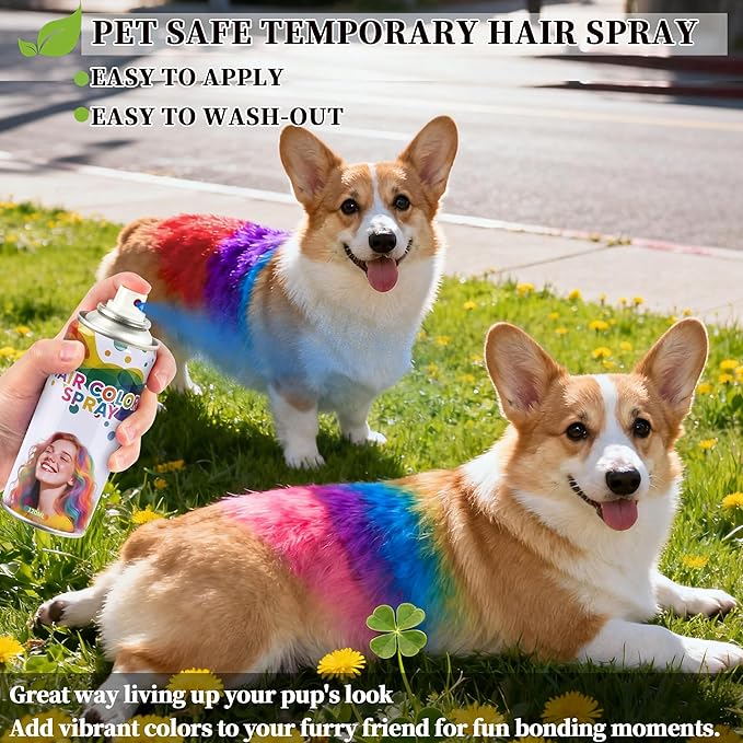 Green hair spray, green hair spray temporary for Women Kids Men, Washable Temporary Hair Dye, Spray hair color Non-Sticky, For Christmas Party, Halloween Crazy Hair Day, Cosplay Party (Green 4.06 oz)