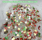 Go Ho Christmas Body Hair Face Glitter Gel,Christmas Glitters Face Paint,Holographic Colorful Sequins Chunky Reflective Face Glitter Makeup,Festival Rave Outfits for Women