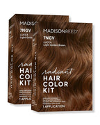 Madison Reed Radiant Hair Color Kit - 7NGV Light Golden Brown (Lucca Brown), Dimensional Gray Hair Blending Permanent Hair Dye, PPD-Free & Ammonia-Free, 2 Pack