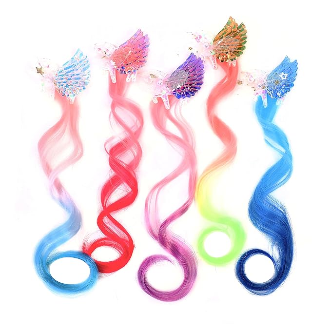 Glitter Unicorn Hair Accessories Hair Clip Hair Bows Hair Extensions Hair Accessories For Girls(5- Colored)