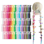 MEEDEE Rainbow Elastic Hair Ties, 100 Pack No-Crease Soft Ribbon Hair Accessories for Women, Knotted Ouchless Ponytail Holders, Yoga & Workout Styling, Versatile as Elastic Bracelets