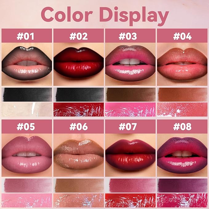 Lip Liner Gloss Lip Combo Set, 2 in 1 Lip Duo Dark Red Lip Liner Lipstick Glossy Nourishing Cherry Cola Gloss Lip Kit, Smooth Quick Fuller Plumping Juicy Lip Makeup for Women07#Burgundy