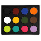 Mehron Makeup Paradise Makeup AQ 12-Color Pro Palette with Deluxe Case | Refillable Face & Body Paint Kit | Water-Activated Kit for Halloween, Cosplay, Theater, SFX & Stage