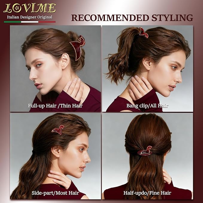 2026 Original Italian Designed Christmas Hair Tie for Women, Plant-Based Acetate Ponytail Holders for Girls, Handmade Christmas Hair Elastic Band With Gift Box-Steed Whisper