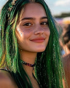 Blue Face Glitter - Waterproof and Long-Lasting Body Glitter Speckles, Sparkle Makeup Patches for Festivals and Parties (BLUE - 8 Sheets)